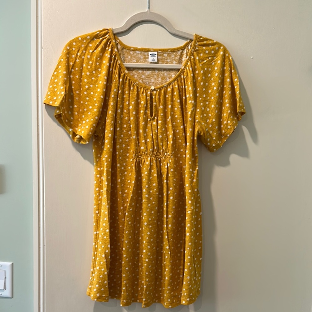Maternity mustard yellow Polka Dot Top